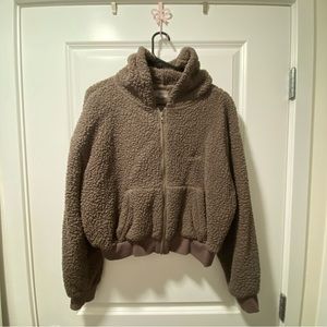 SKIMS Teddy Zip Up Hoodie in Amethyst